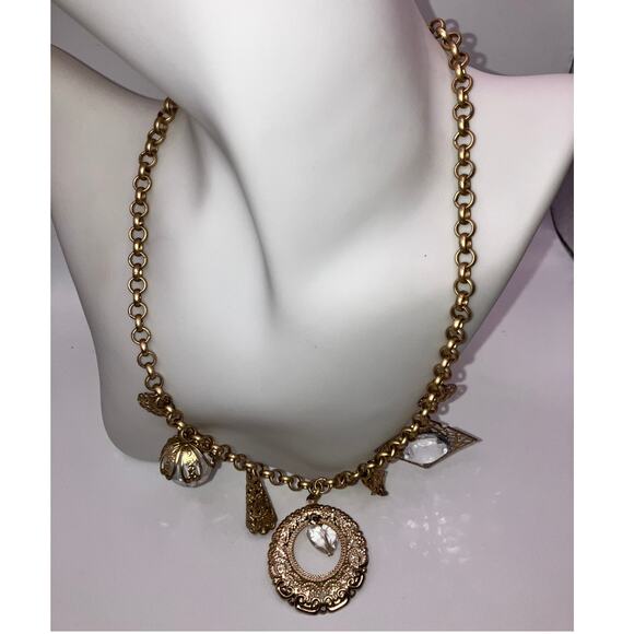 Vintage Filigree Charms Gold-Tone 18 1/8" Necklace! - Picture 8 of 16